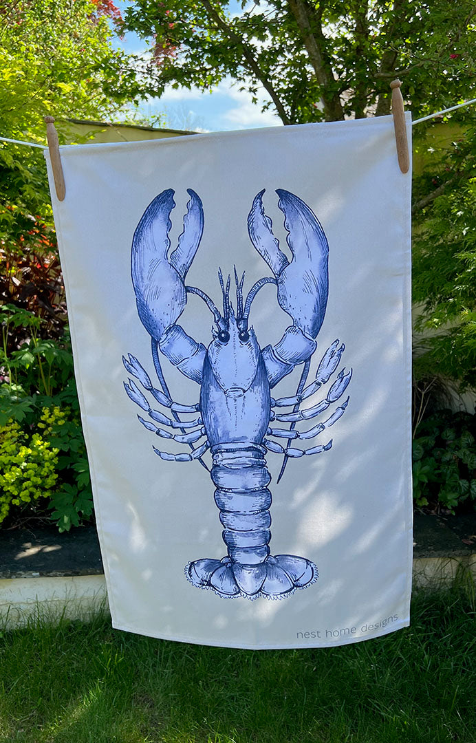 100% Cotton Lobster Panel Tea Towel