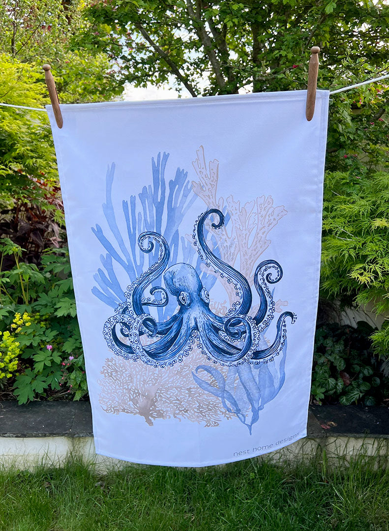 100% Cotton Octopus Tea Towel