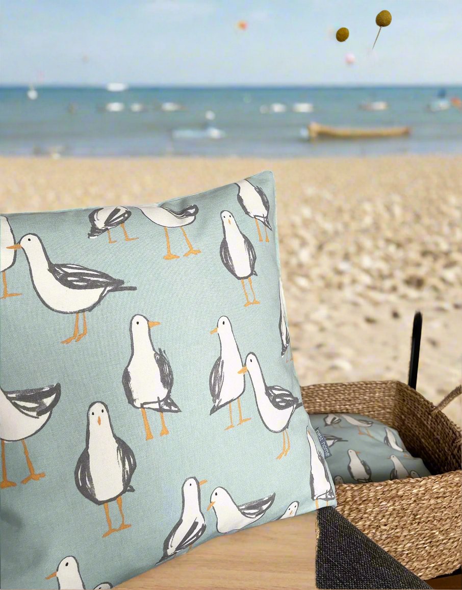 Blue Seagull Cushion Cover 43x43cm