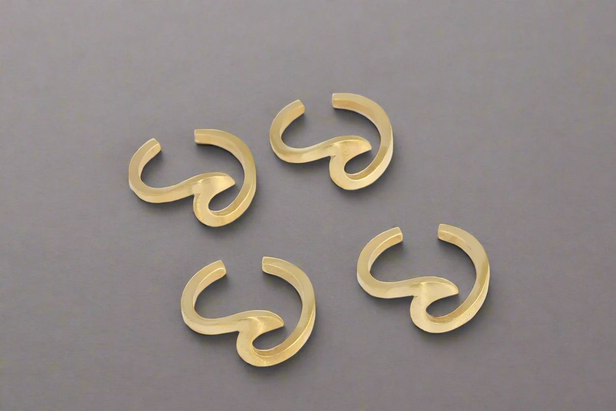 Solid Brass Adjustable Wave Ring