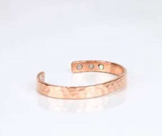 Hammered Copper Bracelet with Magnets