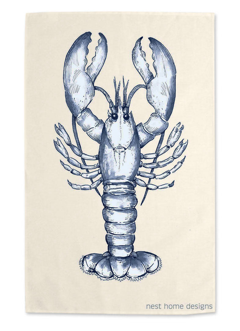 100% Cotton Lobster Panel Tea Towel