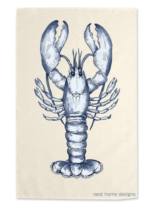 100% Cotton Lobster Panel Tea Towel