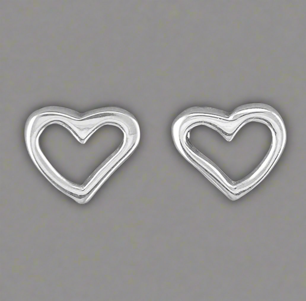 Sterling Silver Heart Stud Earrings