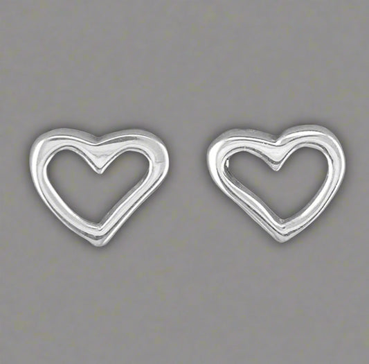 Sterling Silver Heart Stud Earrings