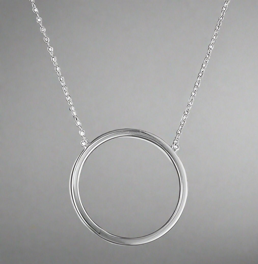 Sterling Silver Single Circle Necklace