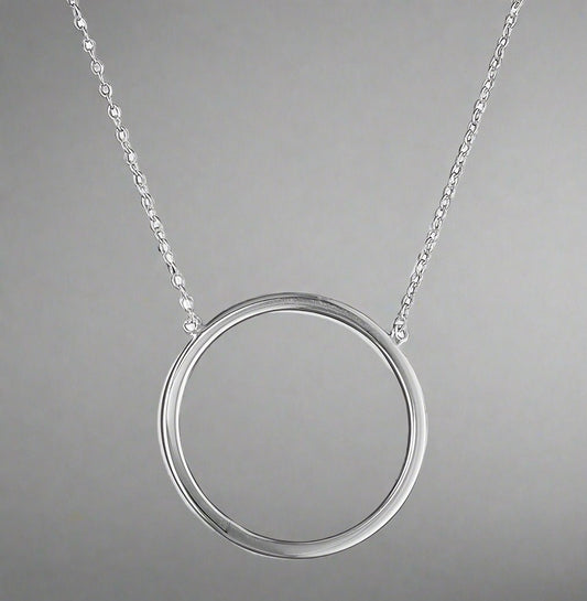 Sterling Silver Single Circle Necklace