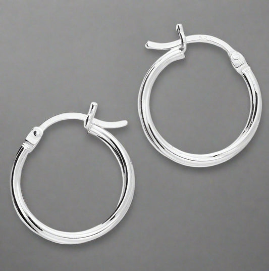 Sterling Silver Twisted Hoop Earrings