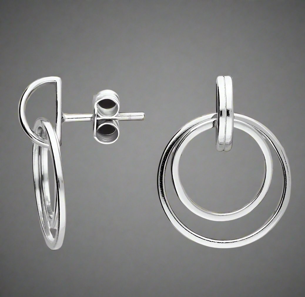 Sterling Silver Double Hoop Earrings