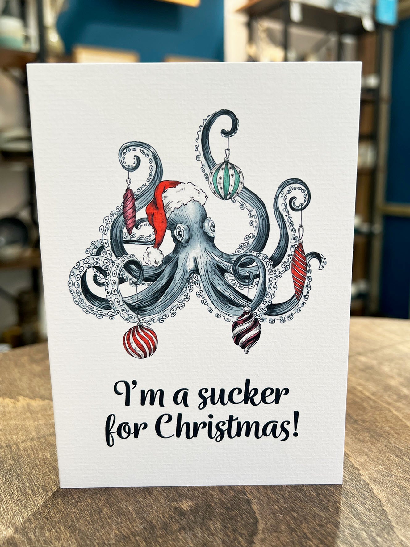 Octopus Christmas Card