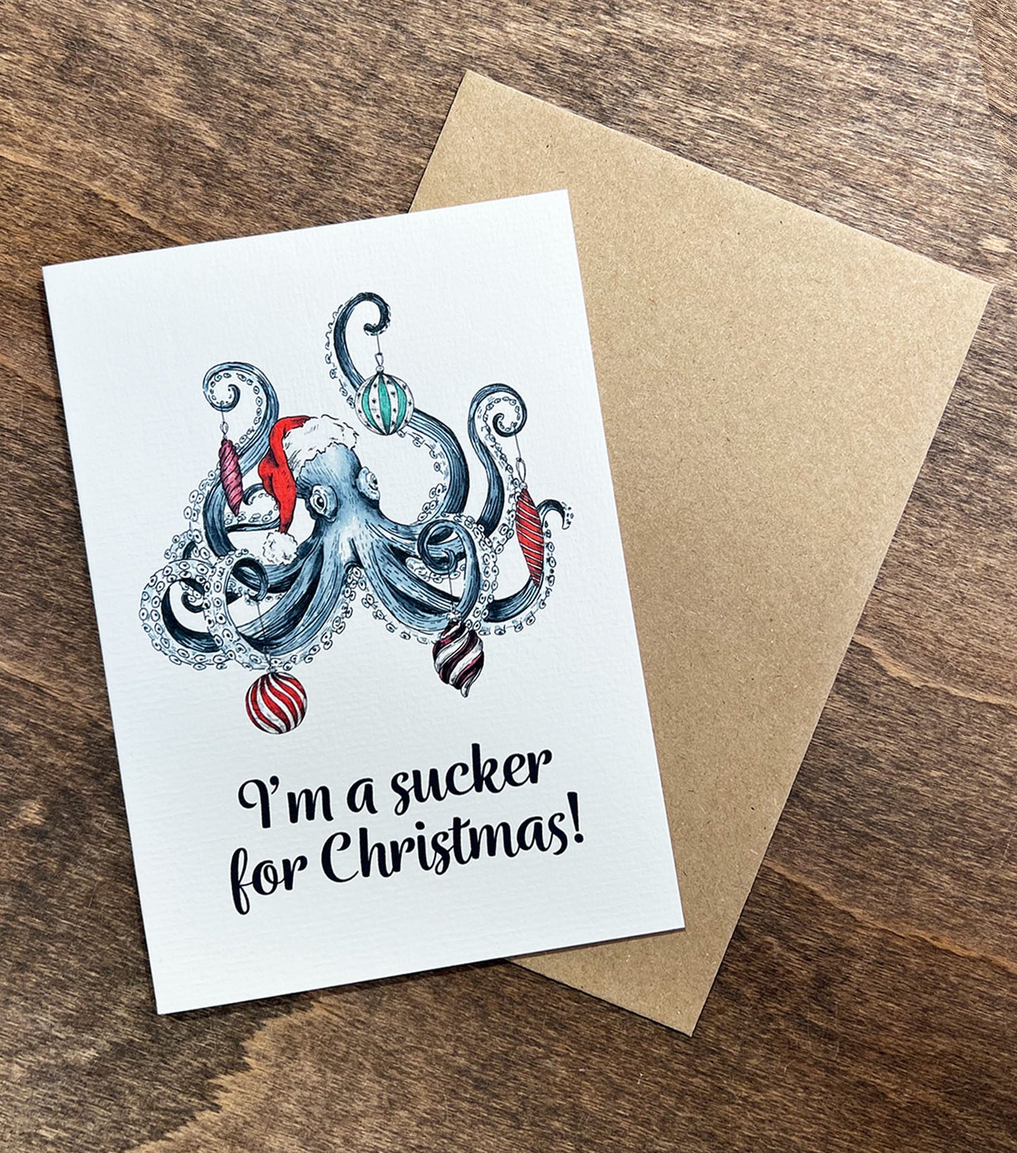 Octopus Christmas Card