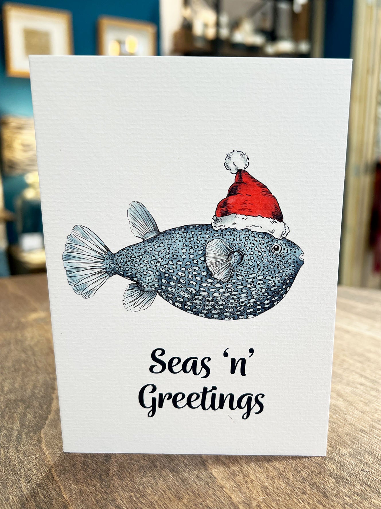 Pufferfish Christmas Card