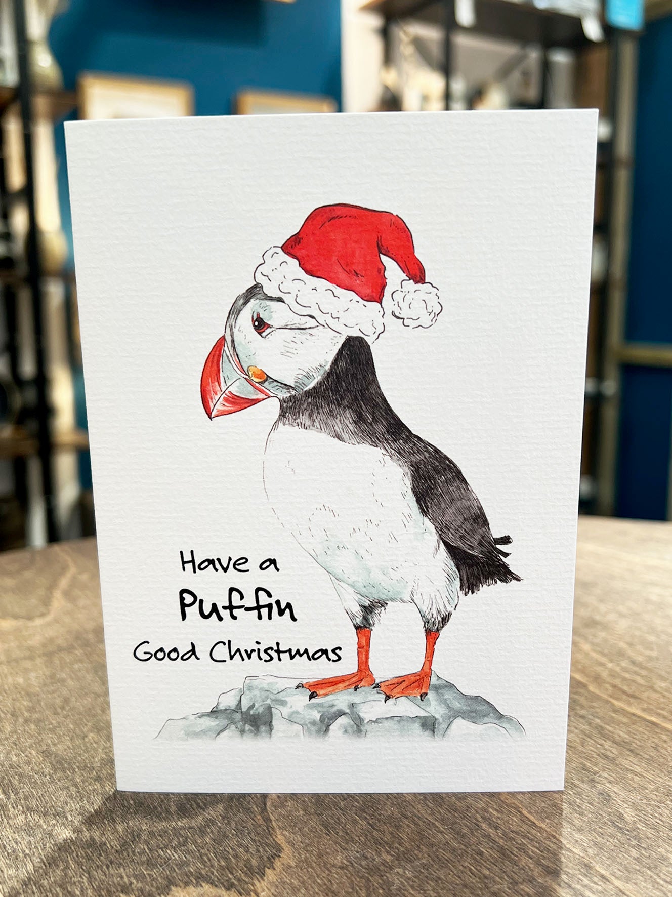 Cornish Puffin Christmas Card