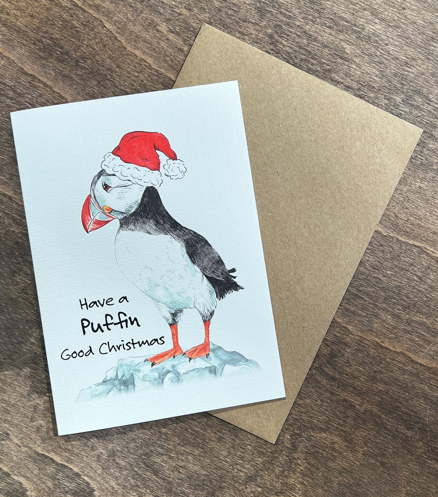 Cornish Puffin Christmas Card