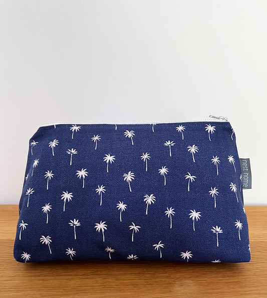 Navy Palm Cosmetic & Wash Bag (amy@nest design)